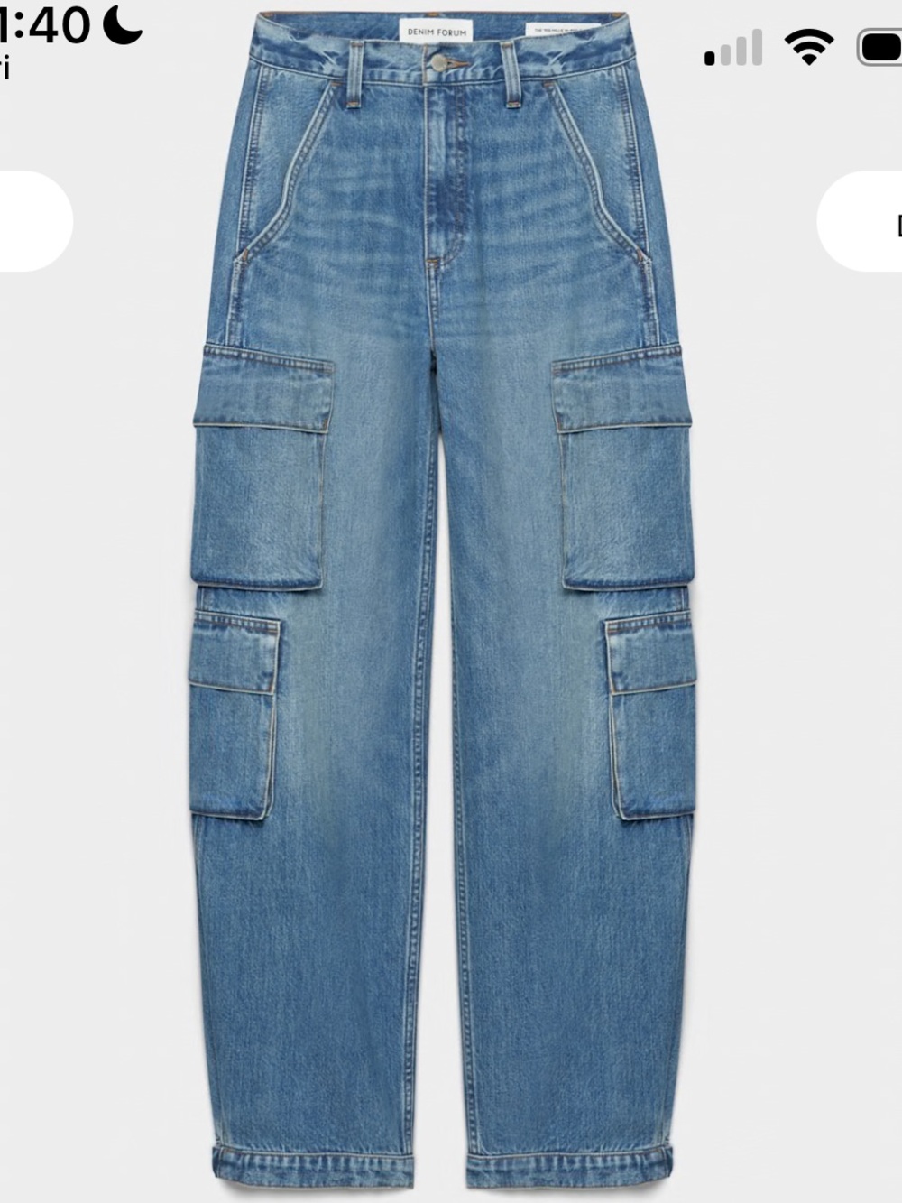 Aritzia Denim Forum The '90s Millie Hi-rise Cargo Jean, Size 26